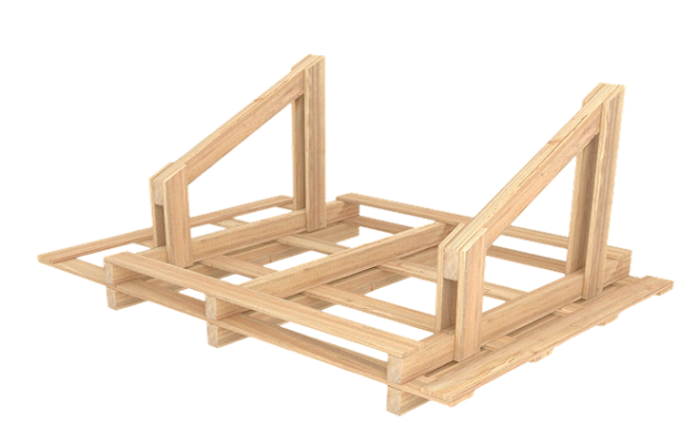 Maßgefertigtes Transportgestell aus Holz für sperrige Industriegüter