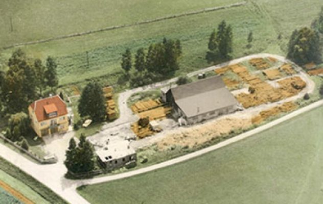 Historische Luftaufnahme des früheren AGROPAC-Betriebsgeländes in Breitenfeld